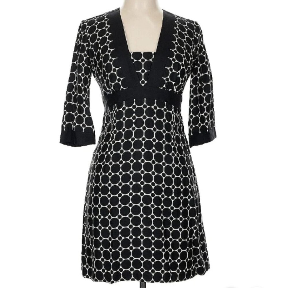 an original MILLY of New York  Sz: 6  100% SILK Casual Dress polka dot pattern